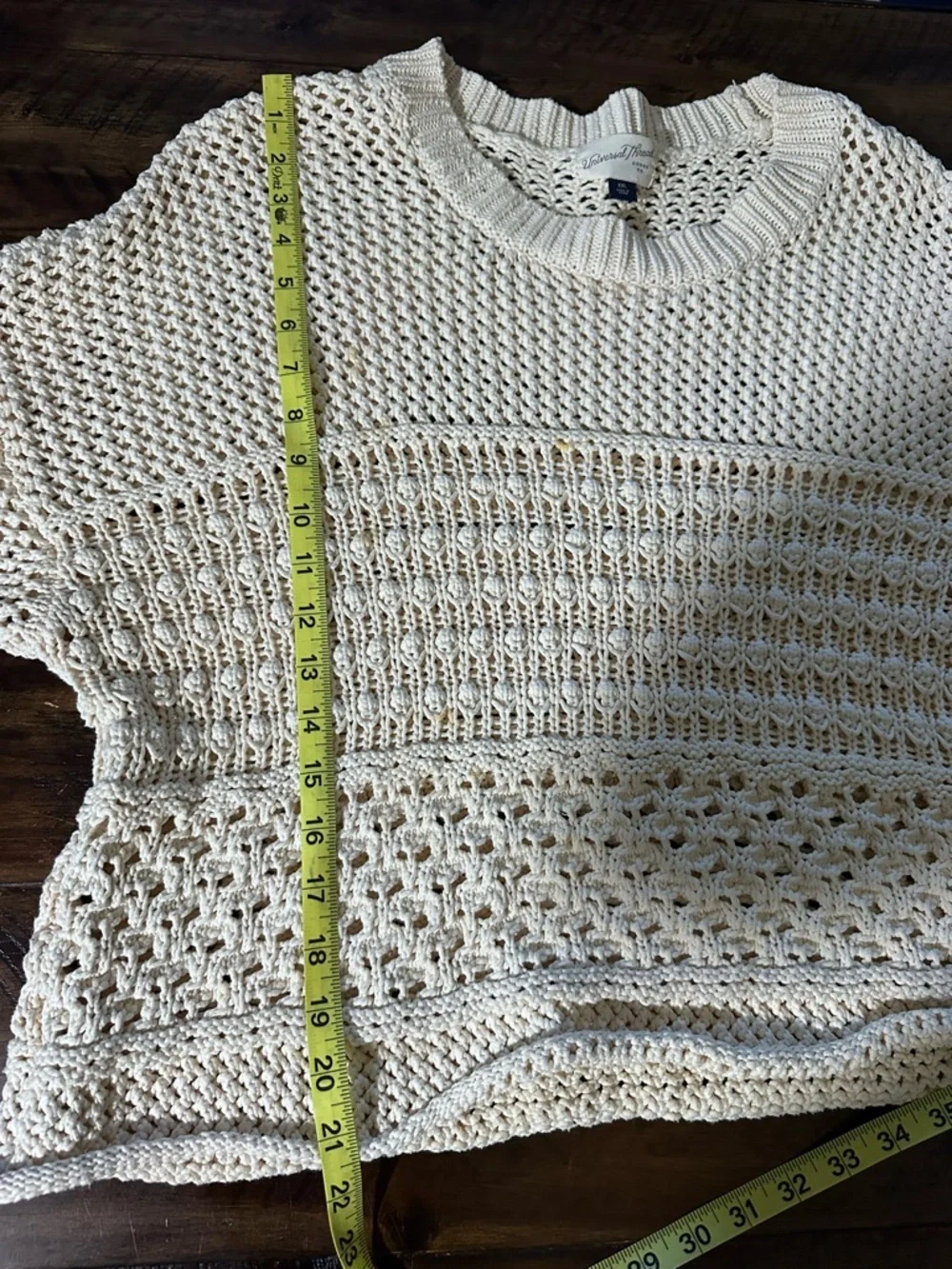 Universal Thread Cream Open Knit Sweater XXL Boho Cotton Crochet